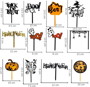 Set of 13 Halloween Cake Topper Acrylic Cake Topper Cupcake topper Haunted House Halloween Cake Decoration Ghost Cake Decoration Pumpkin Cupcake Decoration for Ghost Party Spider Party