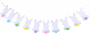 Happy Easter Banner Easter Chicken Egg Felt Happy Easter Bunny Banner Felt Easter Banner Garland for Easter Decorations, Spring Themed Party Favors Supplies, Happy Easter Day for Mantle Fireplace(1pc) (easter felt)