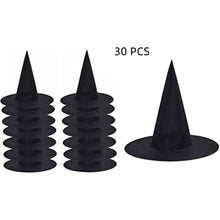 Load image into Gallery viewer, 30 pcs Halloween Black Witch Hat for Party Masquerade Cosplay Costume Accessory Daily for Halloween Carnival Party Black