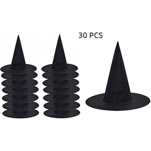 30 pcs Halloween Black Witch Hat for Party Masquerade Cosplay Costume Accessory Daily for Halloween Carnival Party Black