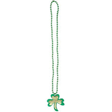 Load image into Gallery viewer, GIGA GUD 12 PCS St. Patrick&#39;s Day Necklace Green Shamrock Beads Necklaces Top Hat Green Bead Necklaces Party Favor Necklaces Mardi Gras Costume Accessory Supplies Decoration