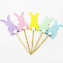 Load image into Gallery viewer, 40 pcs Easter Cupcake topper Cute Bunny Cupcake Toppers Rabbit Easter Party Cake Topper Decorations, 40pcs (5 color bunny)