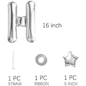 Happy Father's Day Foil Balloon Set 16-Inch Father's Day Party Letter Balloon Decoration (Silver)