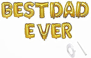 Happy Father's Day Best Dad Ever Aluminum Foil Balloon Set 16 Inch Father's Day Party Letter Balloon Decoration (Silver)