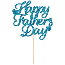 Load image into Gallery viewer, 6 Pcs Happy Father&#39;s Day Cake Topper Best Dad Ever Best Dad Cake topper Blue Glitter Cake topper Decorative Party Cake Decoration for Father&#39;s Day(Blue Happy Father&#39;s Day)