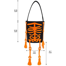Load image into Gallery viewer, GIGA GUD 4 Pcs Halloween Trick or Treat Basket Non-Woven Halloween Party Favors Skeleton Baskets Reusable Goody Candy Baskets, Halloween Snacks Goodie Bags (skeleton)
