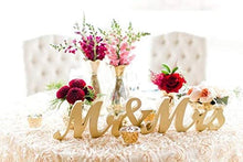 Load image into Gallery viewer, MR &amp; MRS Glitter Letters Wedding Decoration Wedding Gift Wooden Mr &amp; Mrs Signs Wedding Present for Party Table Top Dinner Decoration, Display Stand Figures,Wall Decoration (Gold)