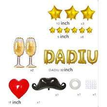 Load image into Gallery viewer, Happy Father&#39;s Day Foil Balloon Set 32 Inches Letter Balloon Decoration for Father&#39;s Day Birthday Party (DAD-I-LOVE-U)