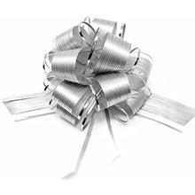 Load image into Gallery viewer, 20 PCS Pull Bow,Organza,Large, 6 Inches,Wedding Decorations, Christmas Gift Ribbons, 20 pcs (Silver New)