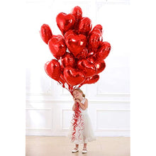 Load image into Gallery viewer, 30 pcs Red Heart Balloons 18&quot; Foil Love Balloons Mylar Balloons heart balloons for Valentines Day Propose Marriage Wedding Anniversary Backdrop Birthday Party Supplies