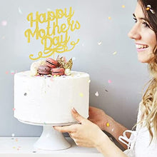 Load image into Gallery viewer, Happy Mother&#39;s Day Cake Decoration Mom Letter Cake Decoration Glitter Gold Cake Decoration Party Cake Decoration Mother&#39;s Day (Glitter-Gold-mom)