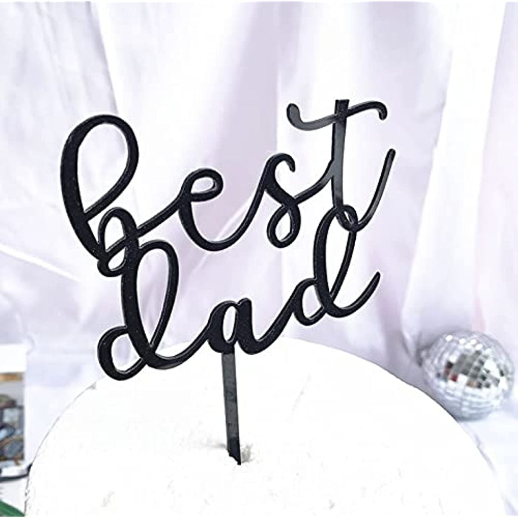 Happy Father's Day Cake Topper Cake topper Acrylic Cake topper Decorative Party Cake Decoration for Father's Day(best dad black)