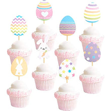 Load image into Gallery viewer, Easter Cupcake topper Bunny Cupcake Toppers Easter Egg Cupcake Topper Rabbit Easter Party Cake Topper Decorations (30pcs)