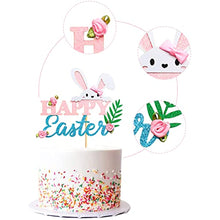 Load image into Gallery viewer, 1 Pcs Rabbit Cake Topper Easter Cake Topper Bunny Cake Topper Easter Party Cake Topper Decorations, 1pcs (Bunny Flower)