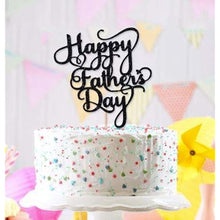 Load image into Gallery viewer, Happy Father&#39;s Day Cake Topper Best Dad Ever Best Dad Cake topper Black Glitter Cake topper Decorative Party Cake Decoration for Father&#39;s Day(Black Happy Father&#39;s Day)