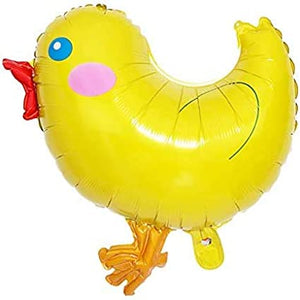 6 pcs Chick Mylar Foil Balloon Easter Party Decorations Farm Animal Foil Balloon Chicken Shaped Balloons Aluminum Foil Balloons Easter Party Favors Animal Foil Balloons Mylar Helium Balloons Decors for Birthday Party Baby Shower (Yellow Chicken)