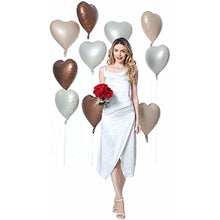 Load image into Gallery viewer, 24 pcs Boho Heart Balloons 18&quot; Foil Love Balloons Blush Nude Dusty Brown White Sand Balloons for Valentines Day Propose Marriage Wedding Anniversary Backdrop Birthday Party Supplies (Boho)