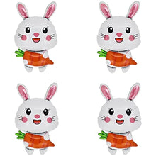 Load image into Gallery viewer, 4 pcs Easter Party Decorations White Bunny Shaped Balloons Aluminum Foil Rabbit Balloons Easter Party Favors Animal Foil Balloons Mylar Balloons Decors for Birthday Party Baby Shower (white)