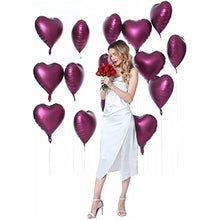 Load image into Gallery viewer, 30 pcs Heart Balloons 18&quot; Foil Love Balloons Mylar Balloons heart balloons for Valentines Day Propose Marriage Wedding Anniversary Backdrop Birthday Party Supplies (Metallic Wine Red)