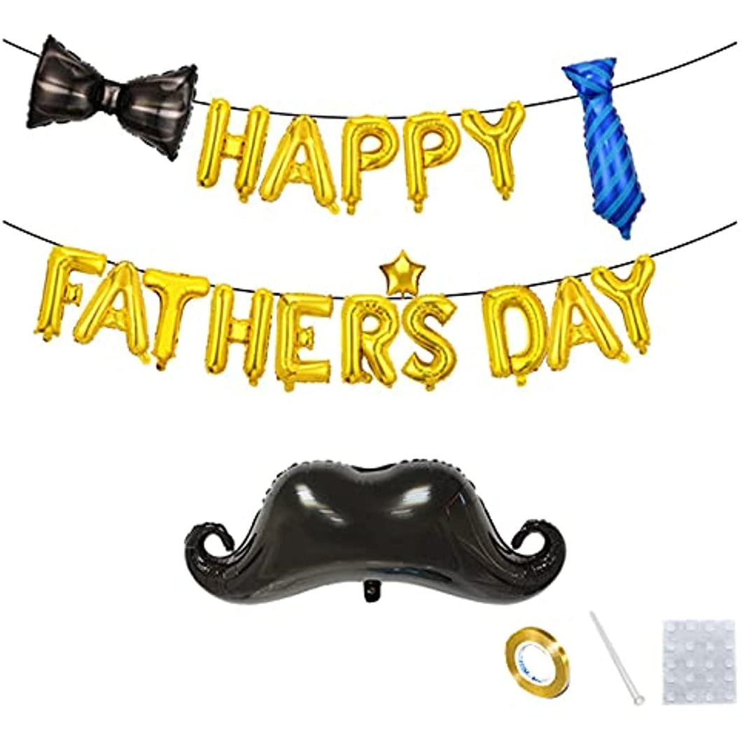 Happy Father's Day Aluminum Foil Balloon Set 16-inch Father's Day Party Letter Balloon Decoration (Gold)