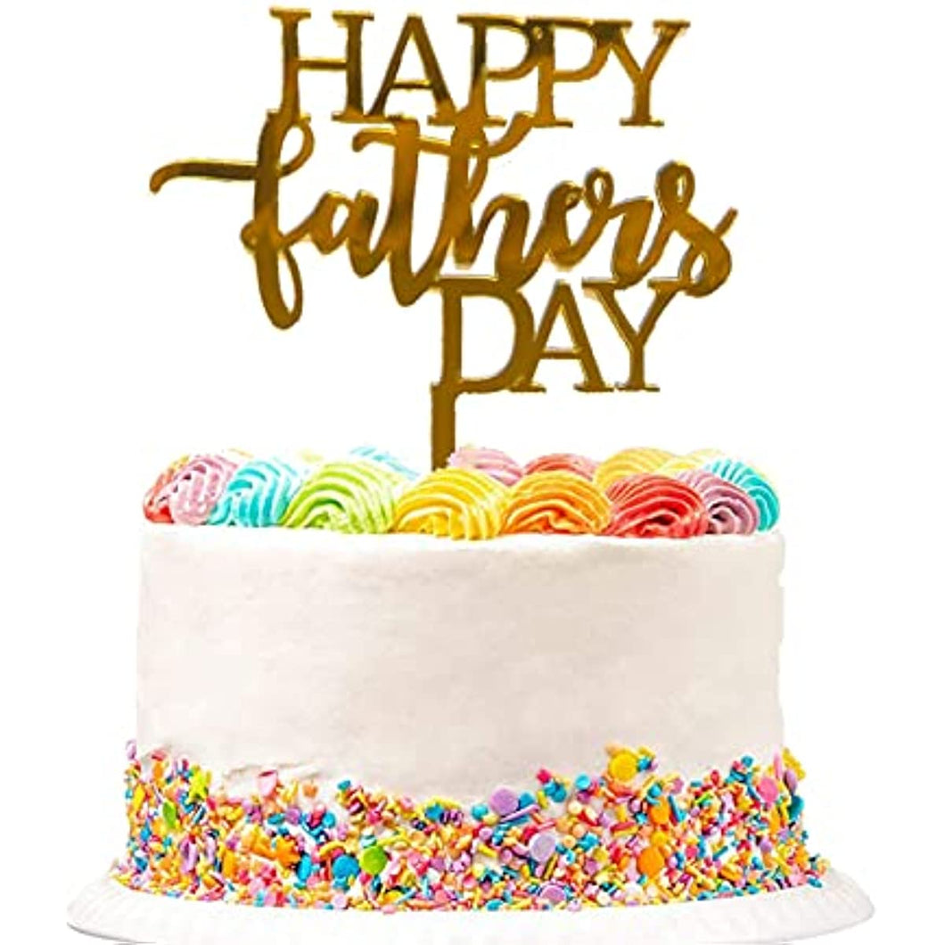 6-piece Happy Father's Day Cake Decoration Acrylic Cake Topper Set Party Cake Decoration Father's Day (Letter Father's Day)