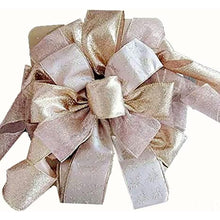 Load image into Gallery viewer, Christmas Tree Topper,Christmas Tree Bow Topper 33x13 Inches Large Toppers Gift Bow Tree Topper Bow Handmade Decoration for Wreaths Tree Toppers (Rose Gold)