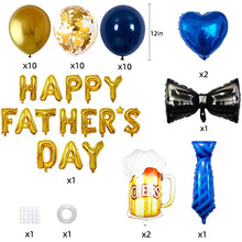 Load image into Gallery viewer, Happy Father&#39;s Day Aluminum Foil Balloon Set 16 Inch Father&#39;s Day Party Letter Balloon Decoration (52 Piece Tie)