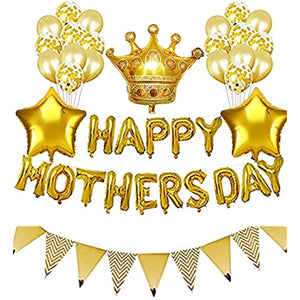 HAPPY MOTHER'S DAY Party Balloon Background (Golden Crown Balloon)
