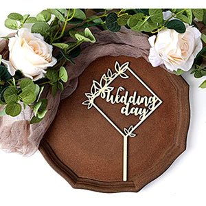 Wedding Cake Toppers Wood Cake Topper Wedding Reception Wedding Day Cake Decoration (Wedding Day)