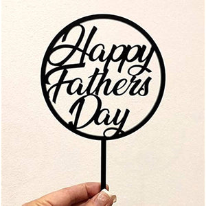 6-pack Happy Father's Day Cake Decorations Acrylic Mirror Surface Cake Decorations Father's Day Cake Decorations (Father-Circular-Large)