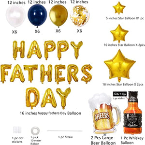 34 Happy Father's Day balloon set Father's Day party birthday party decoration Father's Day decoration photo booth background (blue)