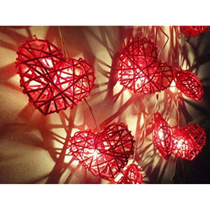 Giga Gud Red Heart Shape Light Valentine's Day String Light Decoration Battery Operated Heart Shape Fairy Light for Home Valentines,Wedding,Party,Anniversary Party Supplies, 20 Bulbs 9 ft (Red Heart)