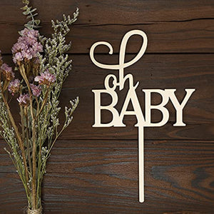 Oh Baby Cake Topper Baby Shower Oh Baby Cake Topper Rustic Wood Cake Topper for Baby Shower or Baby Birthday Cake Topper 1st Birthday Smash Cake Topper Birthday Decor Wood Cake Topper wreath