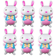 Load image into Gallery viewer, 6pcs Easter Party Decorations Rabbit Bunny Shape Balloons Aluminum Foil Balloons Easter Party Favors