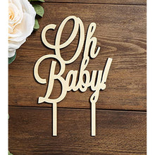 Load image into Gallery viewer, Cake Topper Baby Shower Oh Baby Cake Topper Wood Cake Topper for Baby Shower or Baby Birthday Cake Topper 1st Birthday Smash Cake Topper Birthday Decor Wood Cake Topper OH BABY