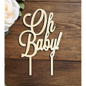 Cake Topper Baby Shower Oh Baby Cake Topper Wood Cake Topper for Baby Shower or Baby Birthday Cake Topper 1st Birthday Smash Cake Topper Birthday Decor Wood Cake Topper OH BABY