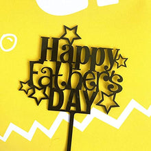 Load image into Gallery viewer, 6 pcs Happy Father&#39;s Day Cake Topper Cake topper Acrylic Mirror Cake topper Decorative Party Cake Decoration for Father&#39;s Day(Star Black)