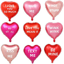 Load image into Gallery viewer, 18 pcs Heart Balloons 18&quot; Foil Love Balloons with Letter Mylar Balloons heart balloons for Valentines Day Propose Marriage Wedding Anniversary Backdrop Birthday Party Supplies (Red+Pink+RSG)