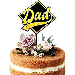Happy Father's Day Cake Topper Cake topper Acrylic Cake topper Decorative Party Cake Decoration for Father's Day(square father black)