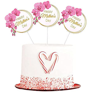 15 pcs Happy Mother's Day Cake Topper Mom Letter Cake topper Pink Cake topper Decorative Party Cake Decoration for Mother's Day