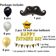 Load image into Gallery viewer, Happy Father&#39;s Day Balloon Backdrop (with Mustaches)