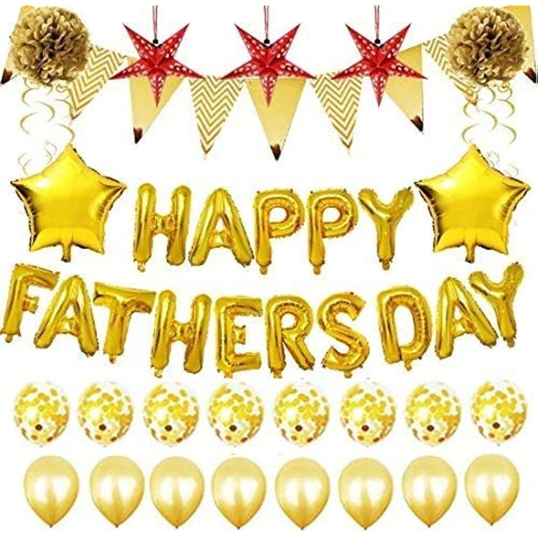 Happy Father's Day Birthday Party Gold Balloon Decorations