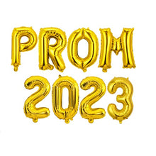 Load image into Gallery viewer, PROM 2023 Balloons Banner 16 inch letter Balloons Foil Mylar Balloons Set for Graduation Party Decorations Supplies,Graduate Balloons,Retirement, Congrats Grad Party Supplies (prom2023 silver