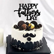 Load image into Gallery viewer, 6pc Happy Father&#39;s Day Cake Decorations &quot;Best Dad Ever&quot; Cake Decorations Black Glitter Cake Decorations Father&#39;s Day Cake Decorations