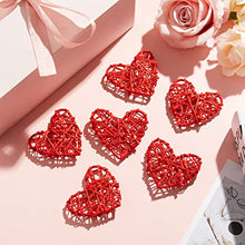 Load image into Gallery viewer, GIGA GUD 20 pcs Valentine’s Day Heart Shaped Rattan Balls Decorations, Heart Shaped Wicker Balls Decorative for Valentine’s Day DIY Ornament Wedding Table Home Decor Decoration (20, Red) (Red)