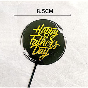 Happy Father's Day Cake Topper Cake topper Acrylic Cake topper Decorative Party Cake Decoration for Father's Day(round-Happy-father's Day)