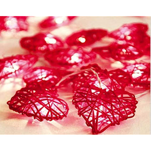 Giga Gud Red Heart Shape Light Valentine's Day String Light Decoration Battery Operated Heart Shape Fairy Light for Home Valentines,Wedding,Party,Anniversary Party Supplies, 20 Bulbs 9 ft (Red Heart)