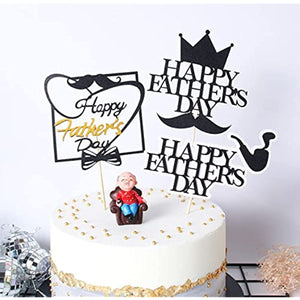 12 pcs Happy Father's Day Cake Topper Cake topper Decorative Party Cake Decoration for Father's Day(square)