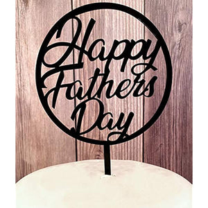 6-pack Happy Father's Day Cake Decorations Acrylic Mirror Surface Cake Decorations Father's Day Cake Decorations (Father-Circular-Large)