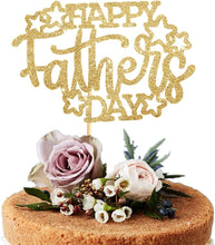 Load image into Gallery viewer, 6 PCS Happy Father&#39;s Day Cake Topper Cake topper Gold Glitter Cake topper Decorative Party Cake Decoration for Father&#39;s Day(Gold)
